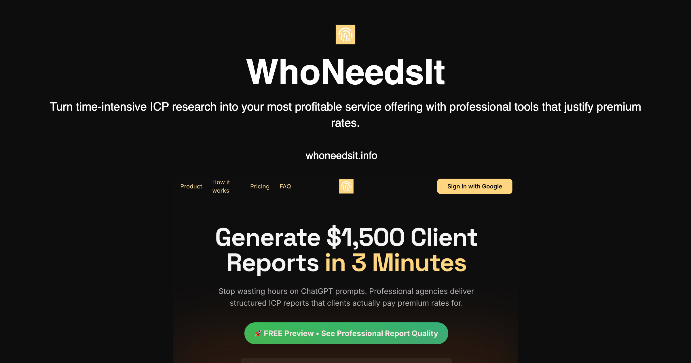Generate $1,500 Client Reports in 3 Minutes | WhoNeedsIt - ICP Analysis ...